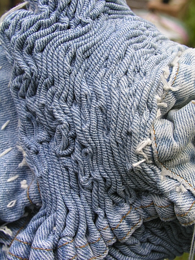 Revolutionizing Art With Denim: A Fabric'S Journey From Functional To Fashionable Shibori from the elements by Michelle Griffiths, an ongoing project in co-operation with nature