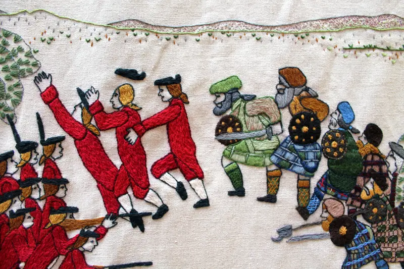 Jacobite Uprising panel at the Great Tapestry of Scotland (more detail)
