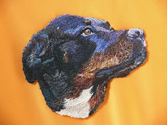 Stacey Chapman - Black Dog - Machine Embroidery