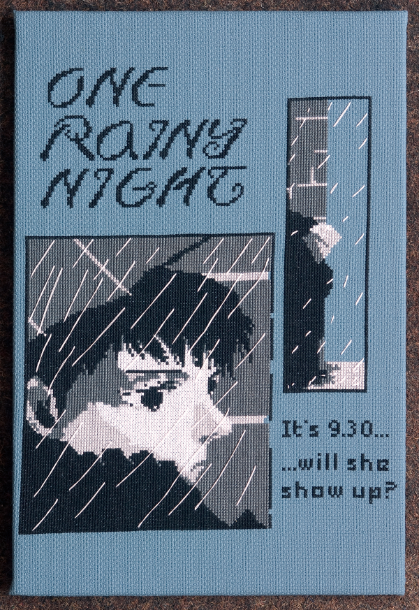 Manga Cross Stitch - One Rainy Night