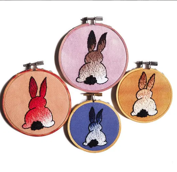 alexsembroidery's hand embroidered bunies