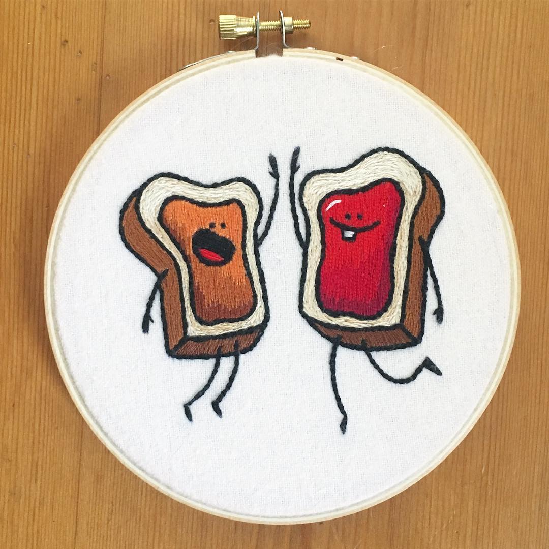 Sarah Beth Timmons' PB&J Sandwich Hand Embroidery