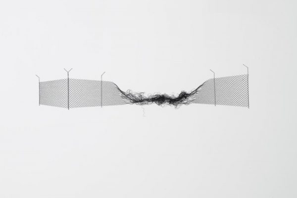 Elodie Antoine - Grand grillage affaissé - Bobbin lace - 126 x 24 cm - 2014