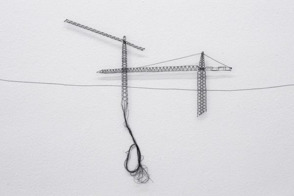 Élodie Antoine - Grues - bobbin lace, pins - 60 x 40cm - 2008
