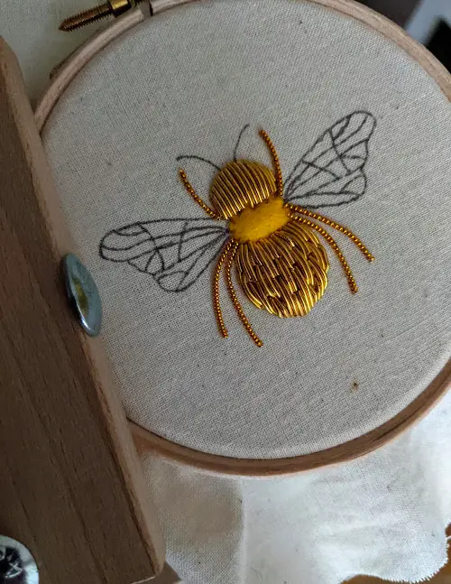 Goldwork Bumblebee kit by Hattie McGill