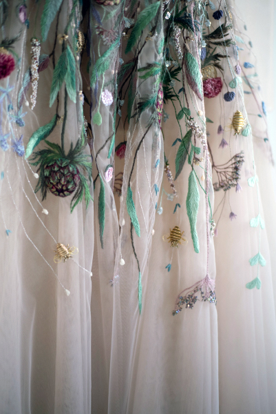 Embroidery on pleated skirt, Masha Reprintseva