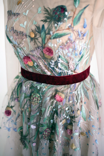 Embroidered dress bodice by Masha Reprintseva, Hand & Lock Prize for Embroidery, second-place winner, Fashion Open Category