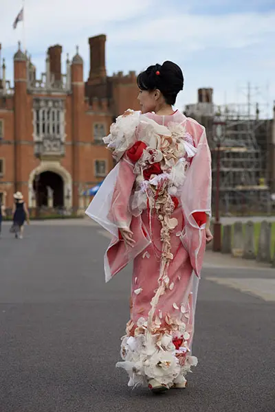 An award-winning embroidered kimono at Hampton Court Palace, Hisae Abe