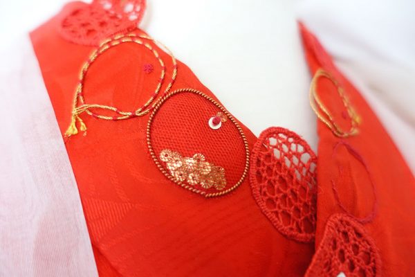 Kimono collar detail, Hisae Abe