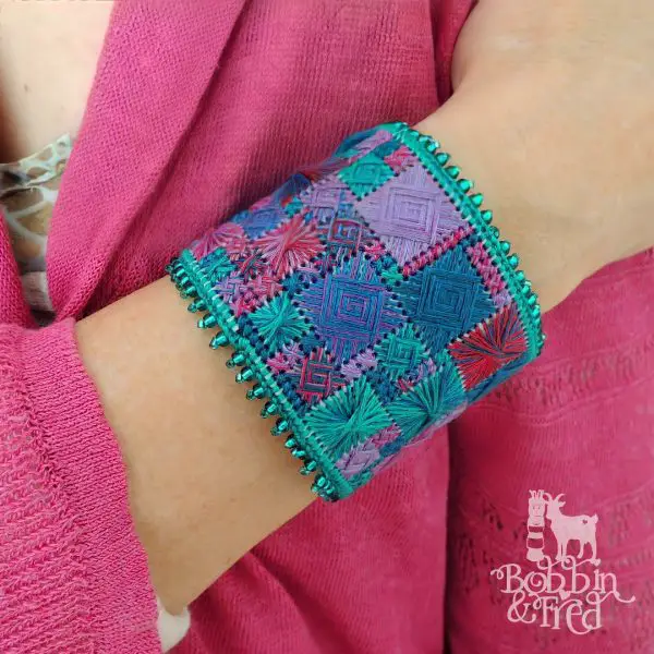 Vivienne Cuff - needlepoint jewelry by Bobbin and Fred