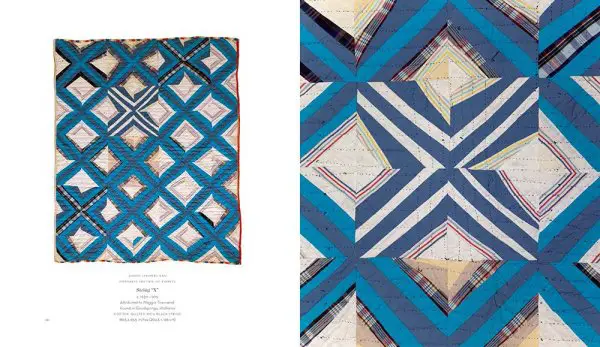 String “X” c. 1950-1975 attributed to Maggie Townsend quilted with black string