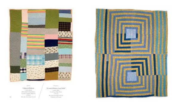 Unknown Pattern (left) 1975-2000 attributed to Sally Owens-Corner Chimney Log Cabin (right) c.1960-1980