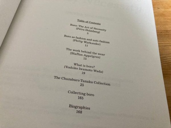 Boro the art of necessity contents list in text