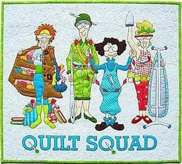 Quilt Squad quilt art piece by artist Rona the Ribbeter