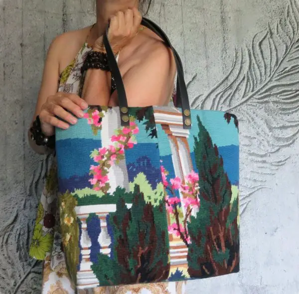Needlepoint tote bag by Le Shop de Moz