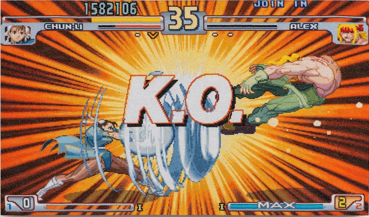 Per Fhager - Street Fighter III - 3rd Strike (2014) 86,5X50,5cm, cross stitch, cotton